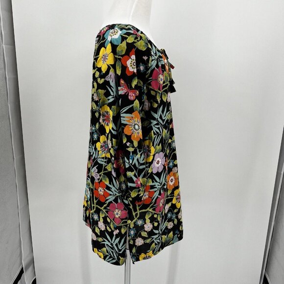 J.Crew Summer Beach Floral Butterfly Dress Size Medium Keyhole Neck - Picture 3 of 8